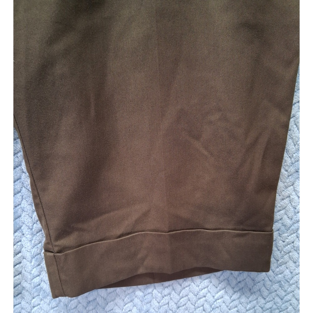 Cato Womens Brown Bermuda Shorts Cuffed Leopard Trim Pockets Size 12 - Picture 2 of 9